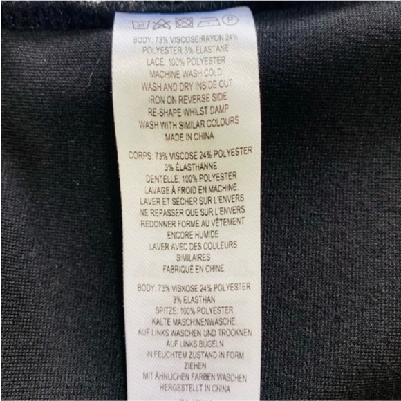 French Connection Fulaga Lace Overlay Off-shoulder Bodycon Dress Size 2 - Picture 6 of 7